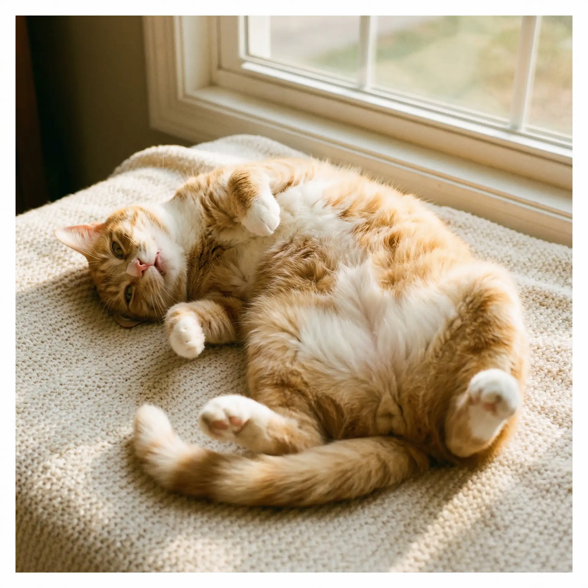 猫咪仰躺露出肚皮 - 打扑克视频全程去掉马赛克